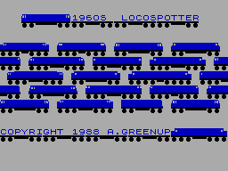 1960's Locospotter title screen for ZX Spectrum